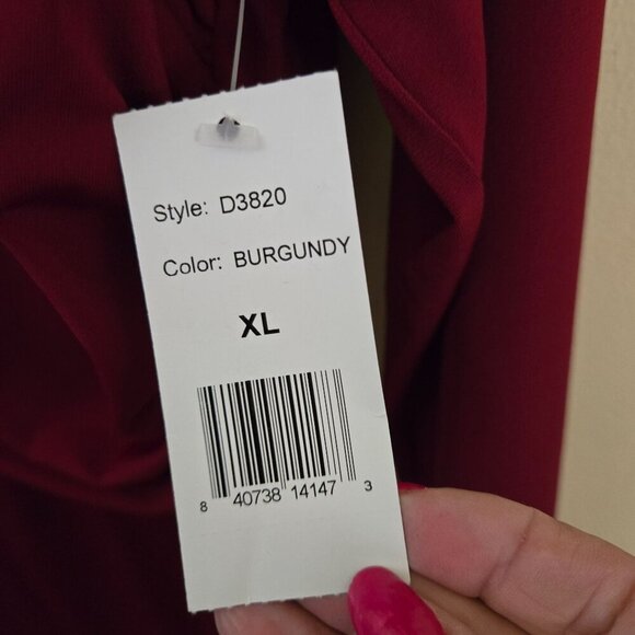 Alexia Admor NWT Nicolette Dress Midi Burgundy Size XL - Picture 7 of 9